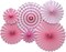 Hanging Paper Fans Party Set, Round Pattern Paper Garlands Decoration for Birthday Baby Girl Shower Graduation Bachelorette Valentine's Day, Set of 6 (Pink)